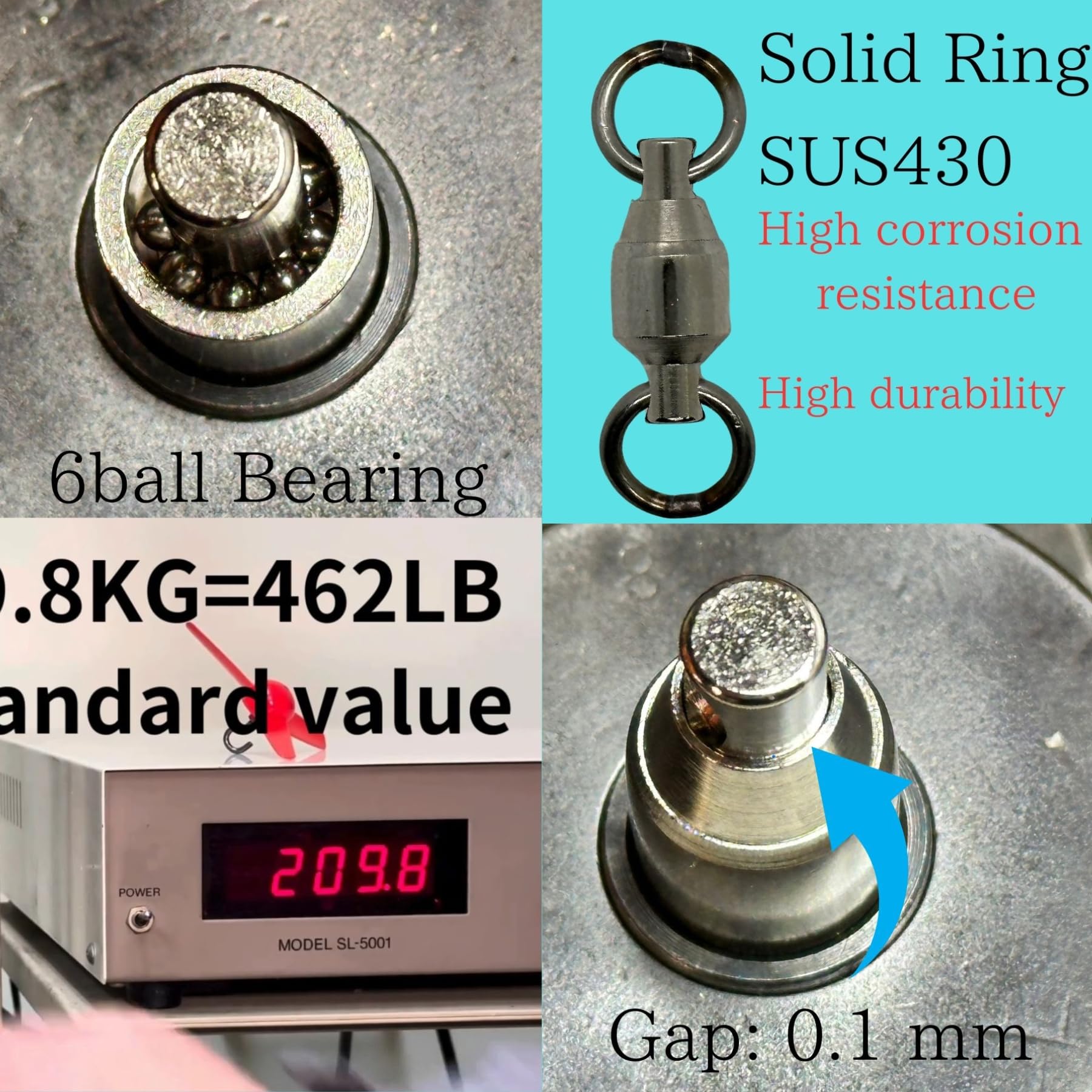Brass body with stainless welded rings on the swivel