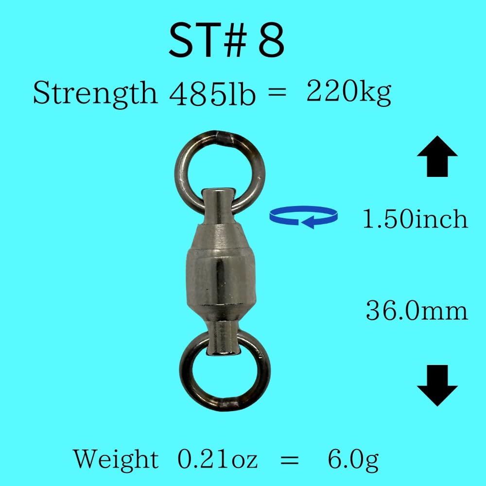Size #8 swivel with 8 pieces per case
