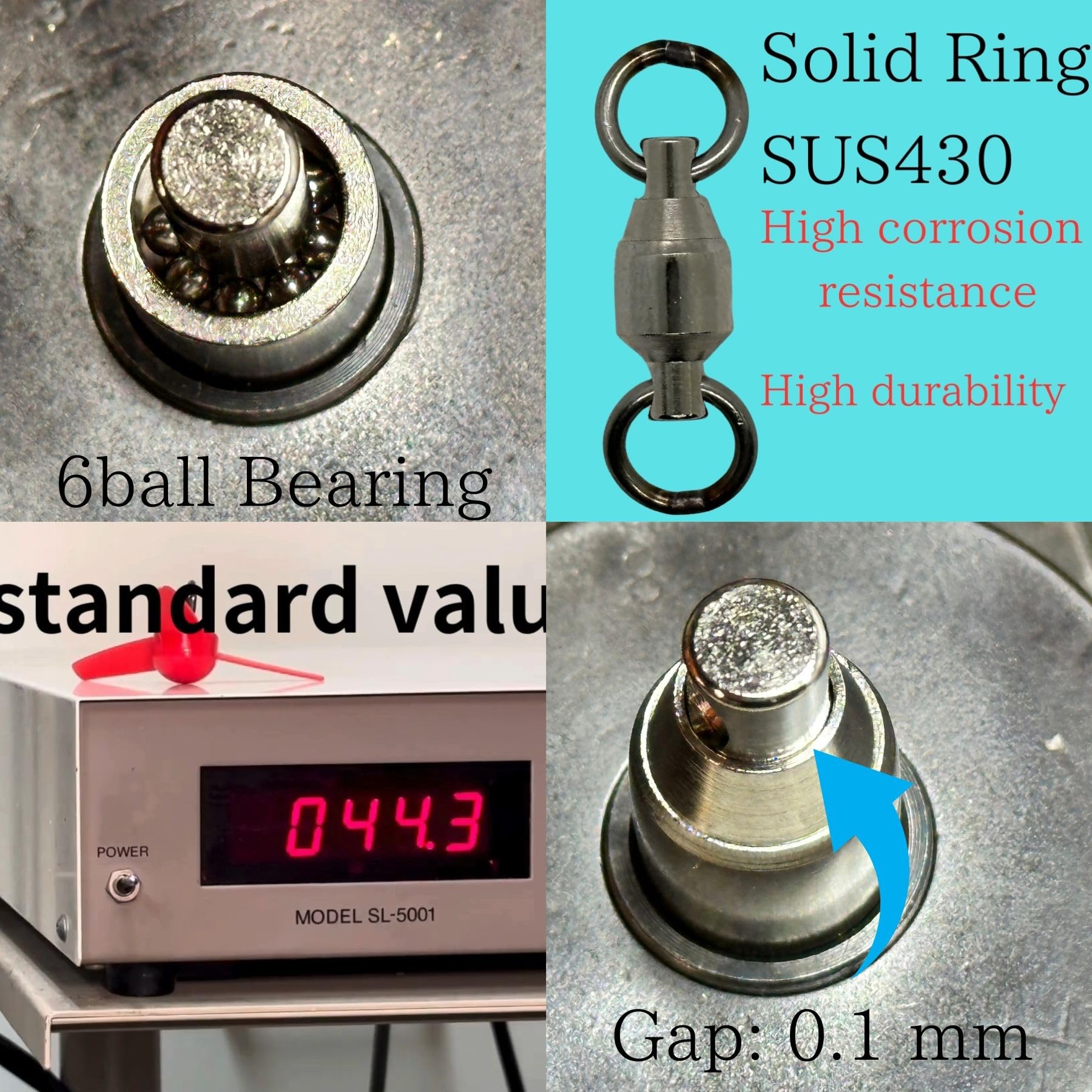 Brass body with stainless steel welded rings on swivel