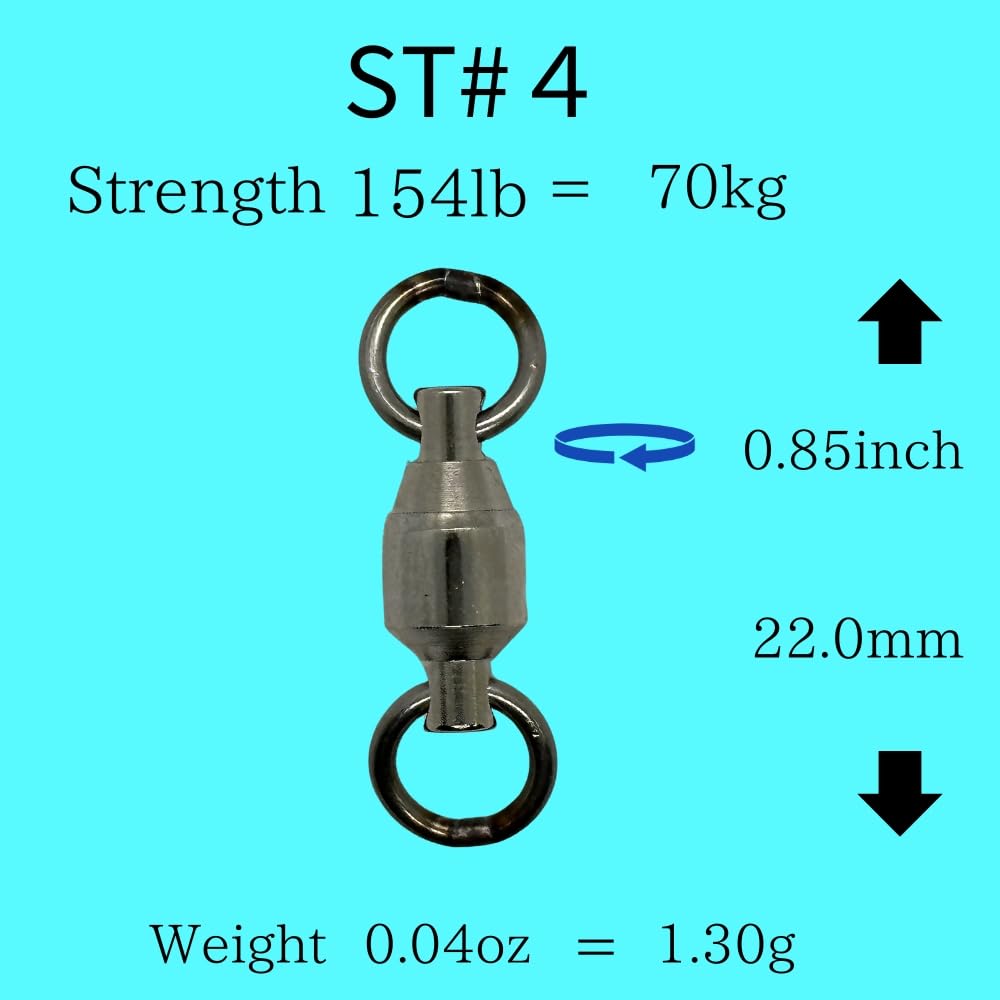 Swivel rated for 154 lb test strength