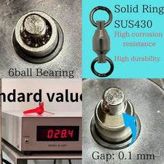 Side view of Tsuridamashii swivel showing size zero