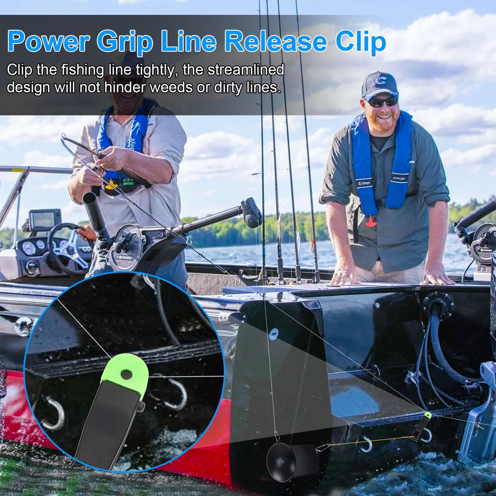 Set of four line release clips for offshore fishing