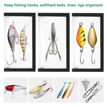 Organized tackle storage with lure wraps and straps