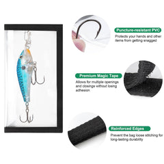Transparent lure wraps showing lures without opening