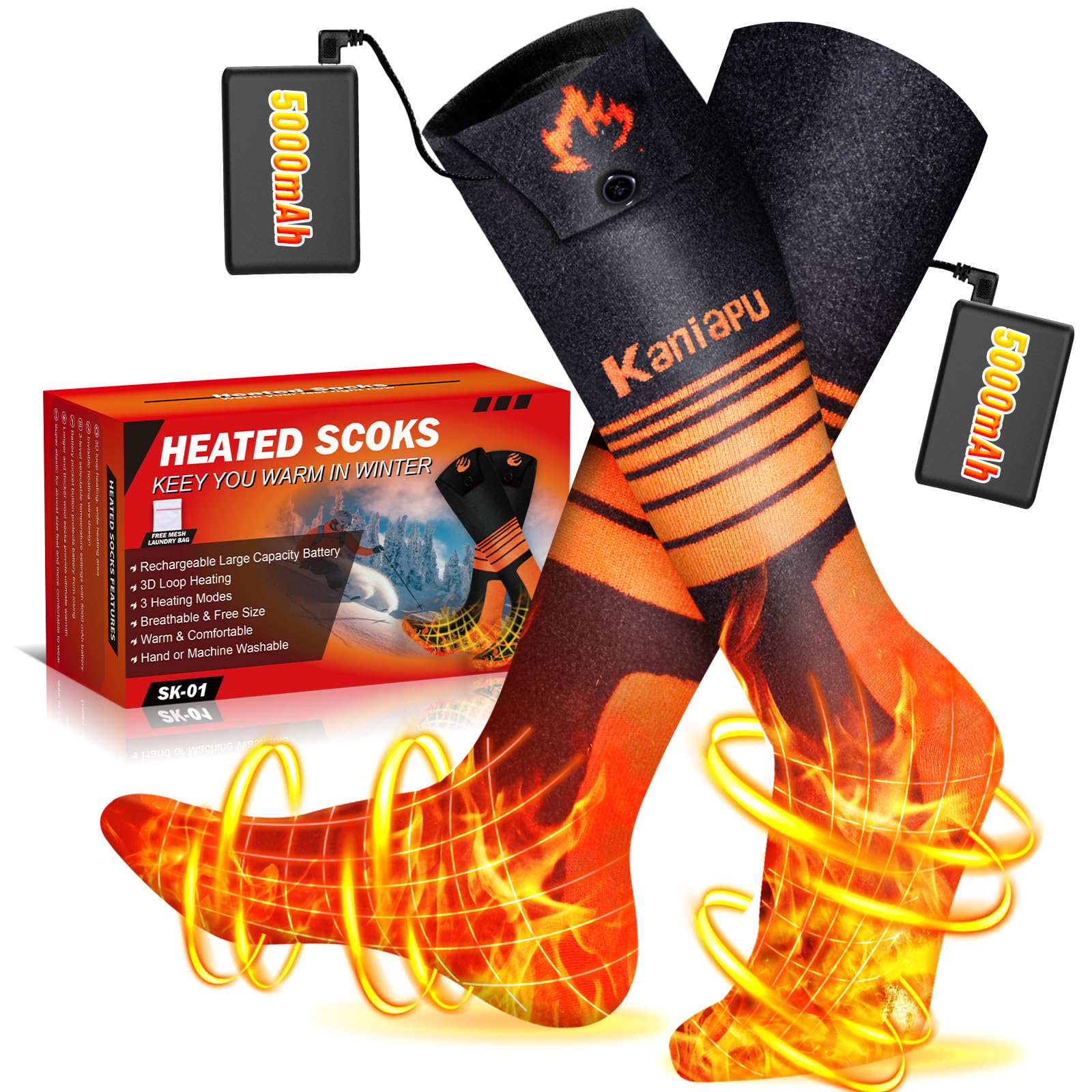 TTALHTY heated socks with a 360-degree heating zone for even warmth outdoors
