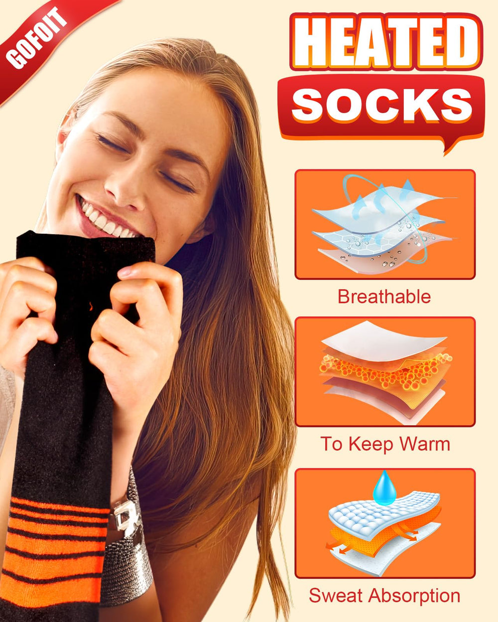 TTALHTY heated socks ideal for winter hiking and camping