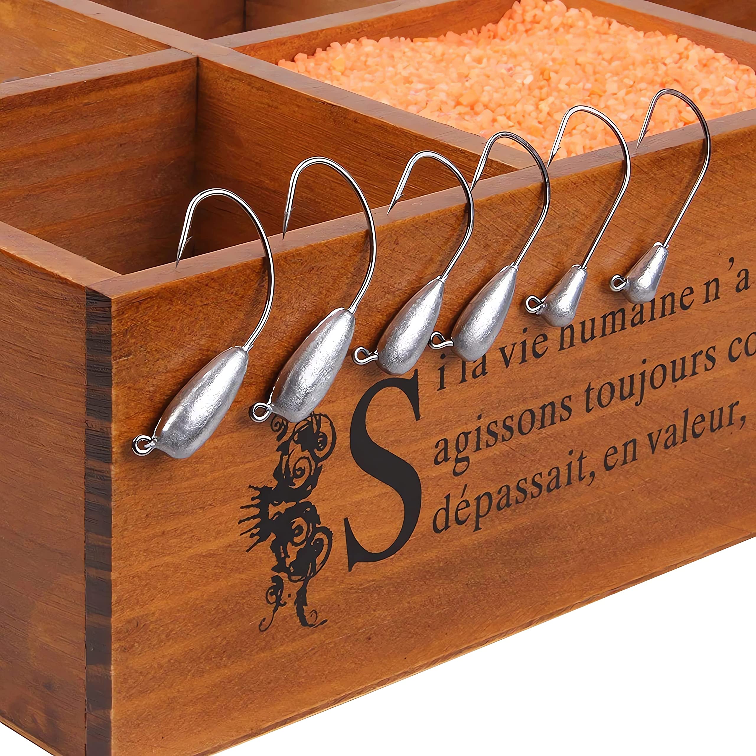 Tube jig head with 60-degree rotated eye