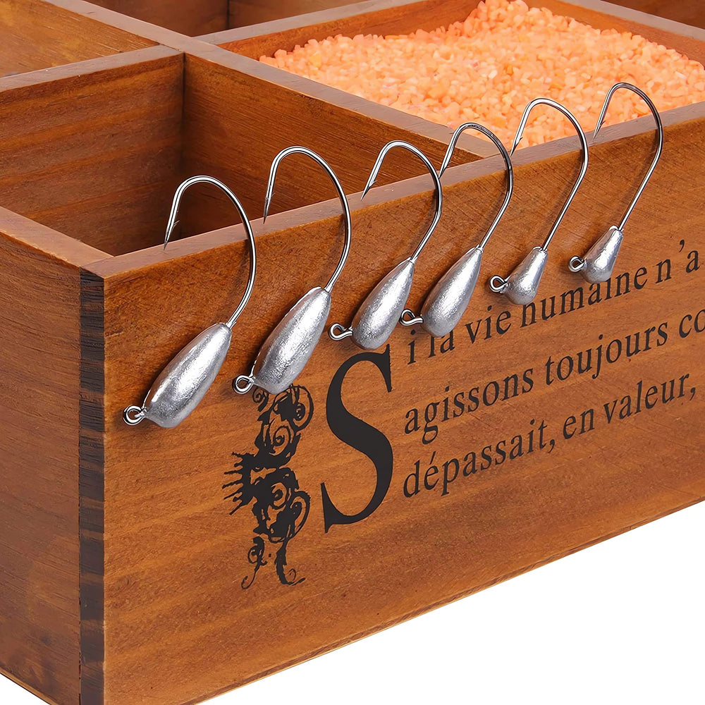 Tube jig head with 60-degree rotated eye