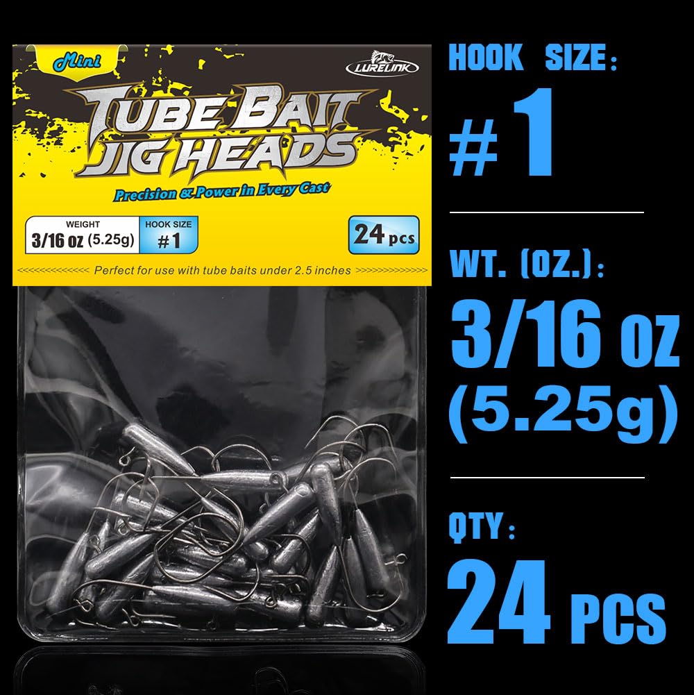 Full 24-pack of tube jig heads ready for fishing