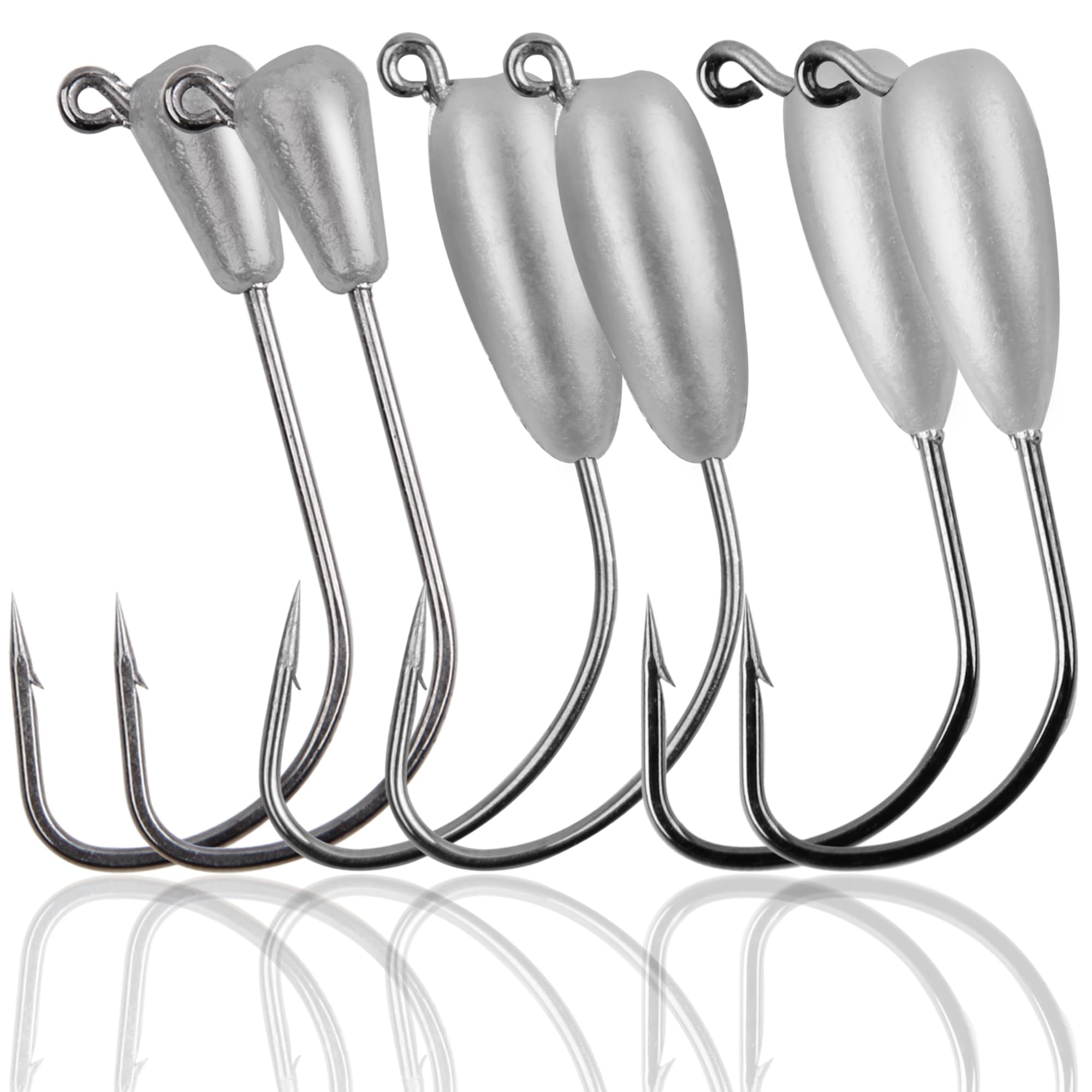 Tube jig heads 12-pack in reusable box for bass fishing