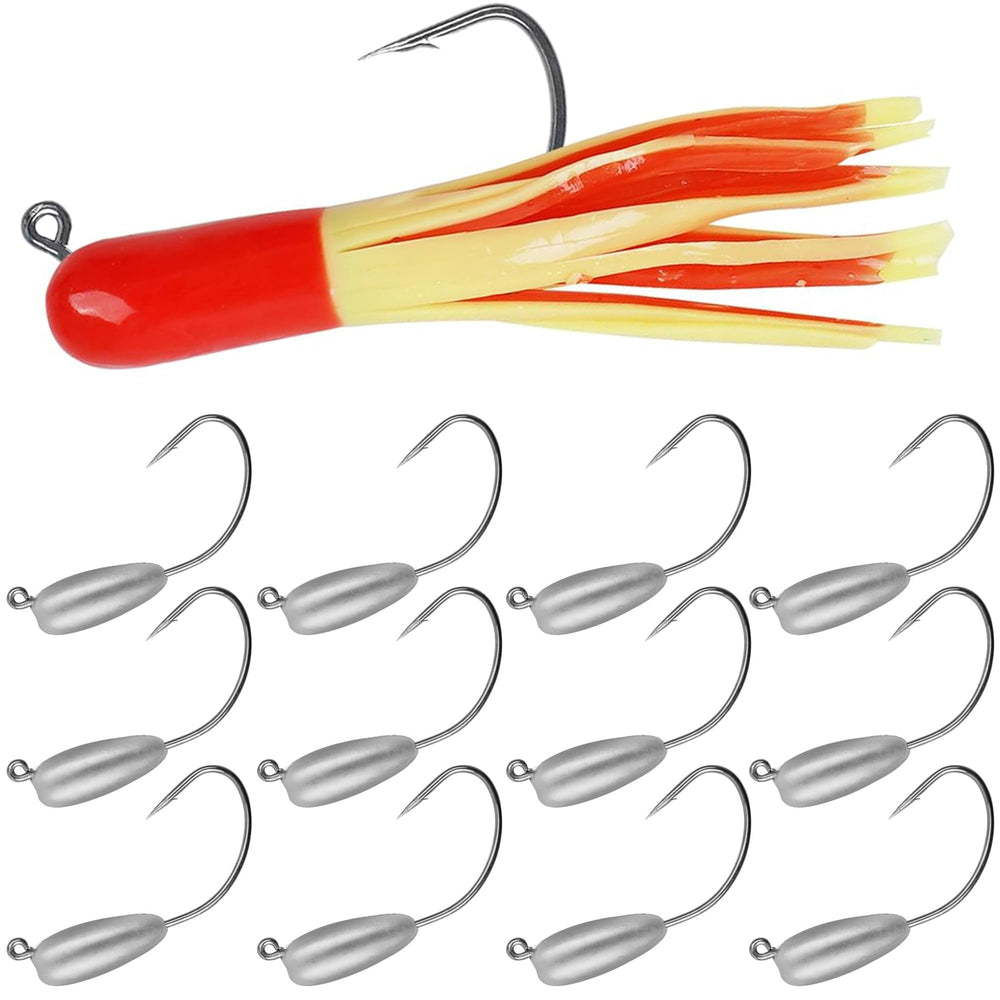 Reusable box with tube jig heads and packaging details