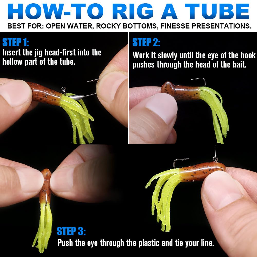Tube jig heads 1/8 oz side view
