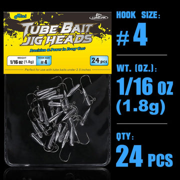 Box of tube jig heads 24-pack for crappie panfish bass