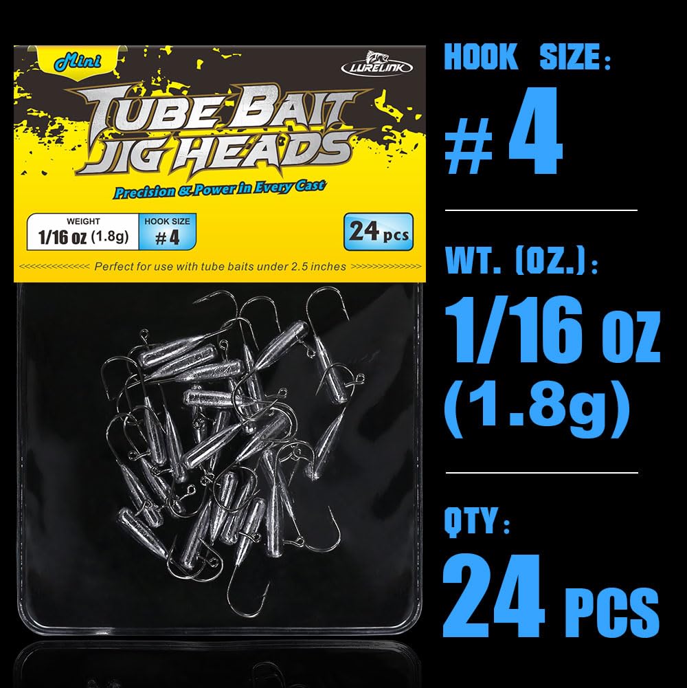 Box of tube jig heads 24-pack for crappie panfish bass