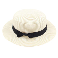 tuduoms women's straw boater hat wide brim sun protection