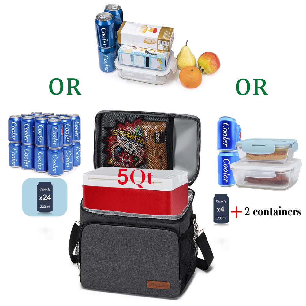 TuErCao 15-liter cooler bag dimensions for easy packing on trips.