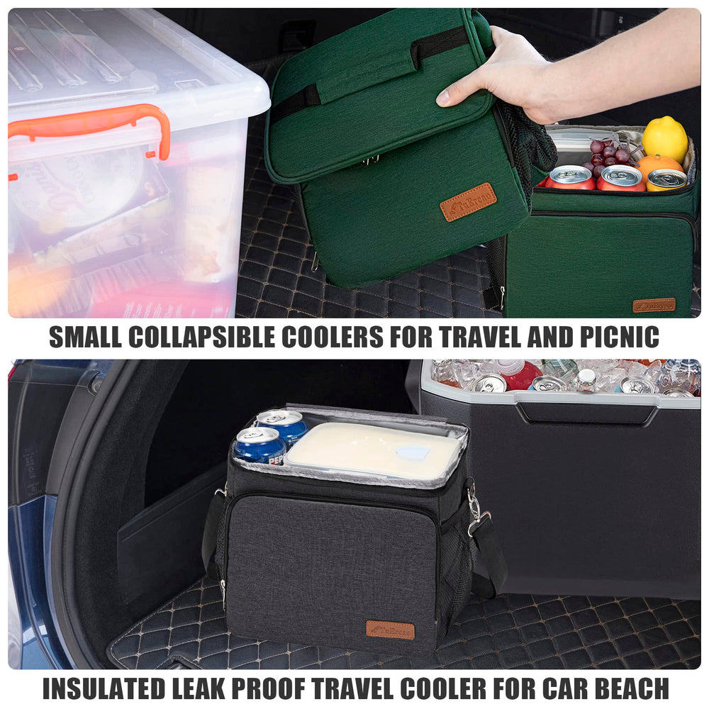 TuErCao collapsible cooler for travel fits in luggage and folds flat.