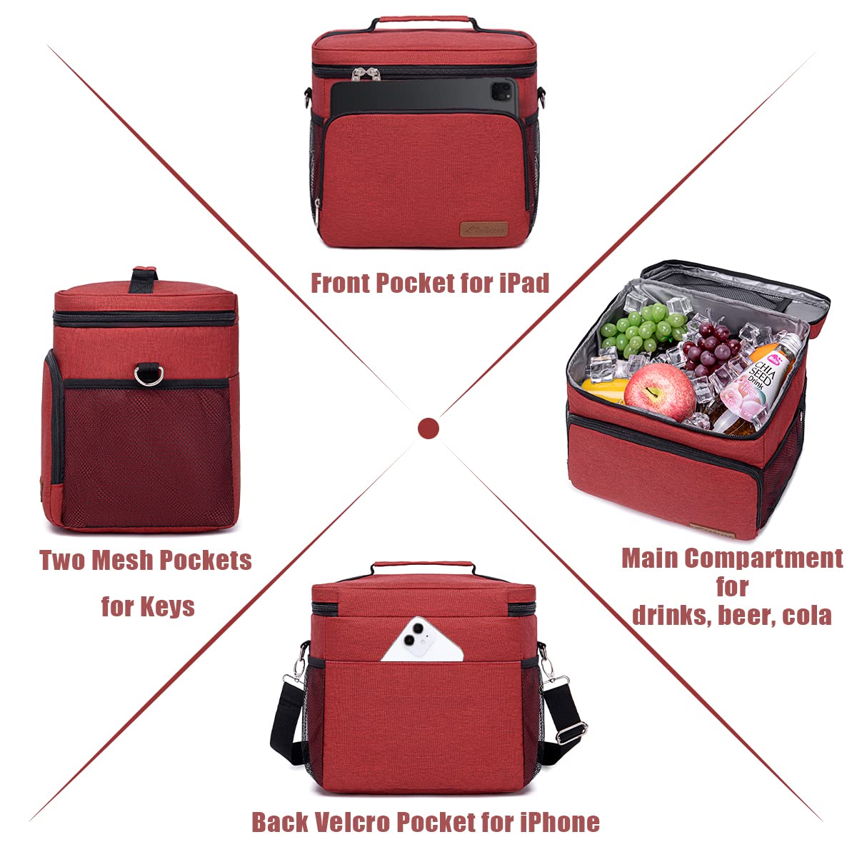 TuErCao cooler bag at the beach demonstrates portable cooling on adventures.