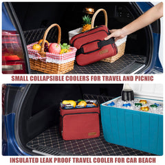 TuErCao cooler bag dimensions image highlights 11x8.66x10.63 inches and 15L.