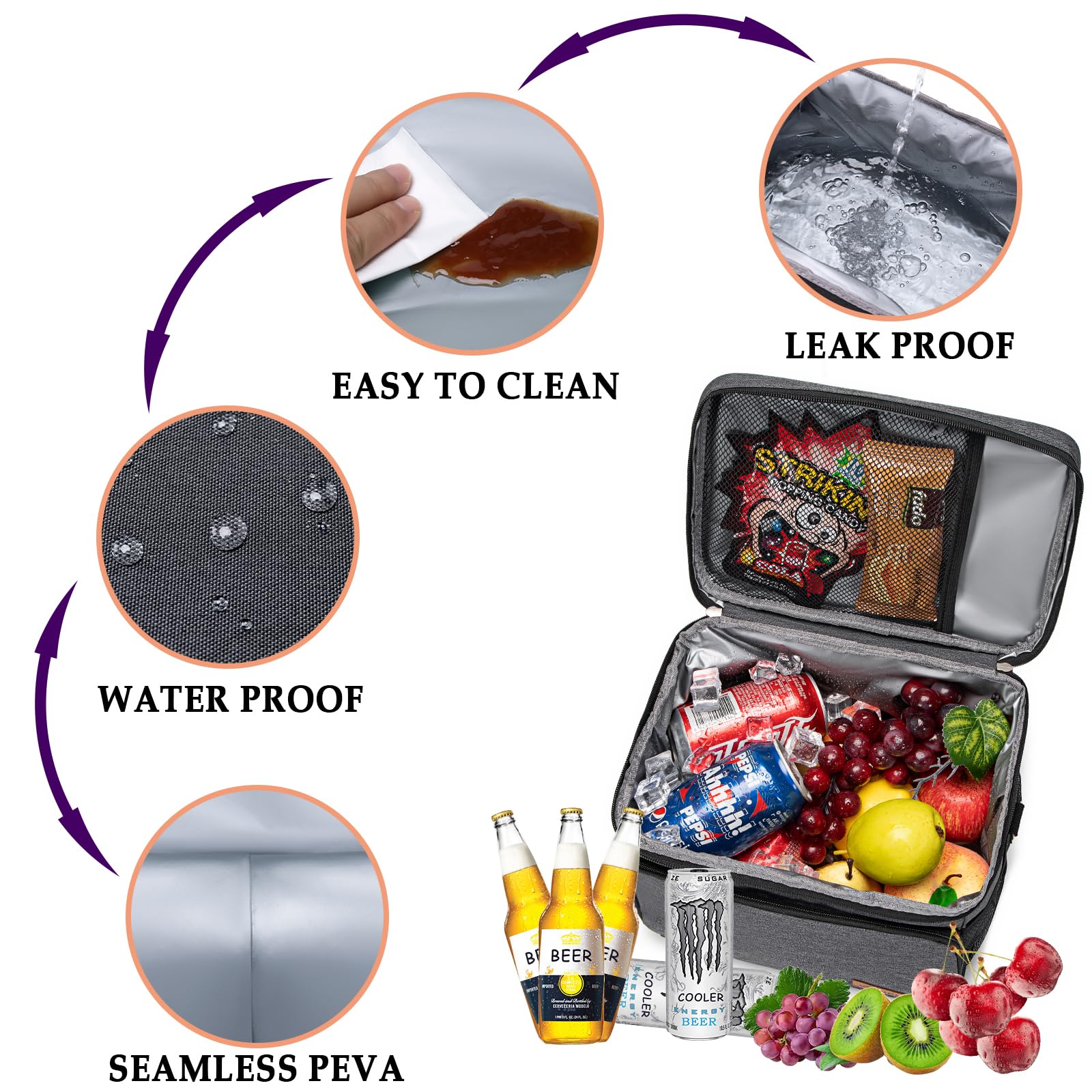 TuErCao leakproof thermal insulation keeps drinks cold or meals warm.