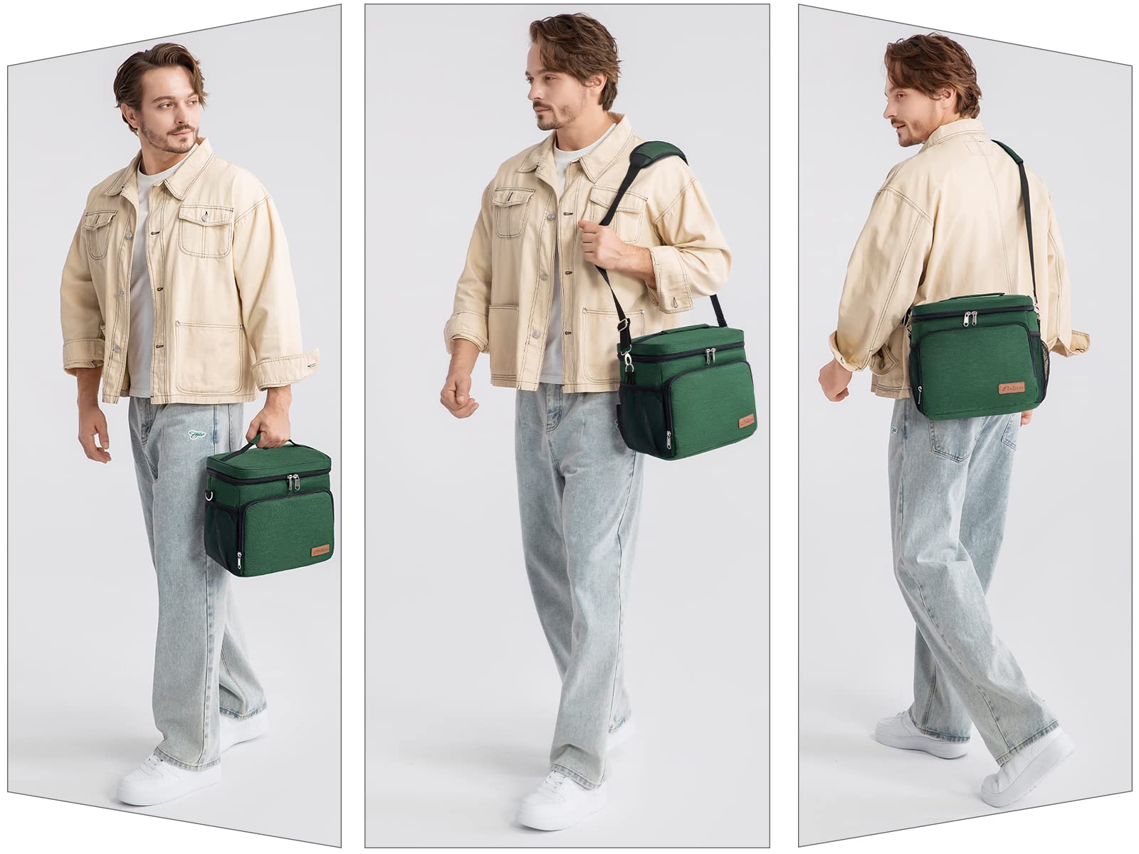 TuErCao Soft Cooler Bag 15-liter capacity fits 24 cans with ice.