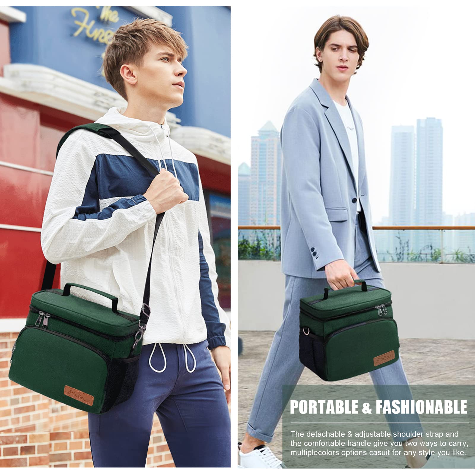 TuErCao Soft Cooler Bag back pocket secures your phone while traveling.