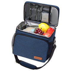 TuErCao soft cooler bag blue front view for on-the-go beach cooling