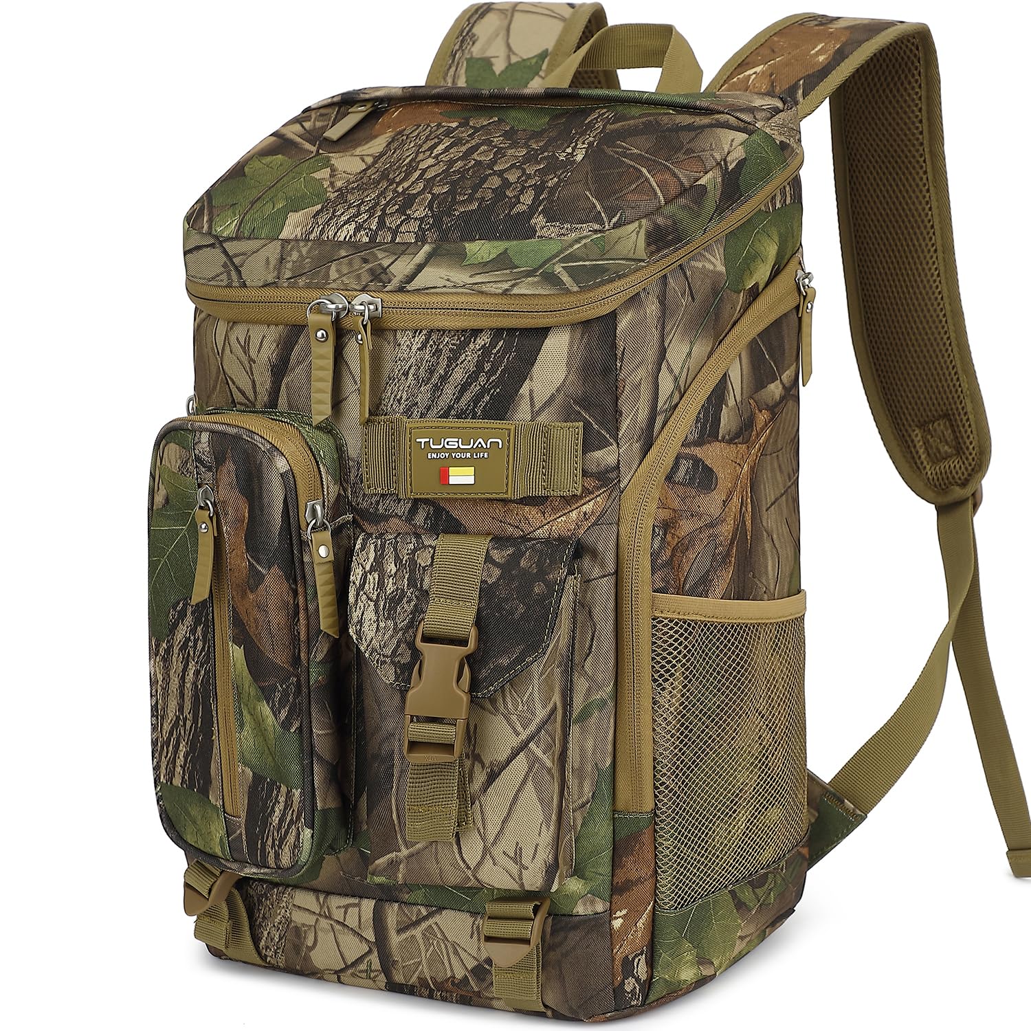 TUGUAN cooler backpack closed showing travel-ready design for meals on the go