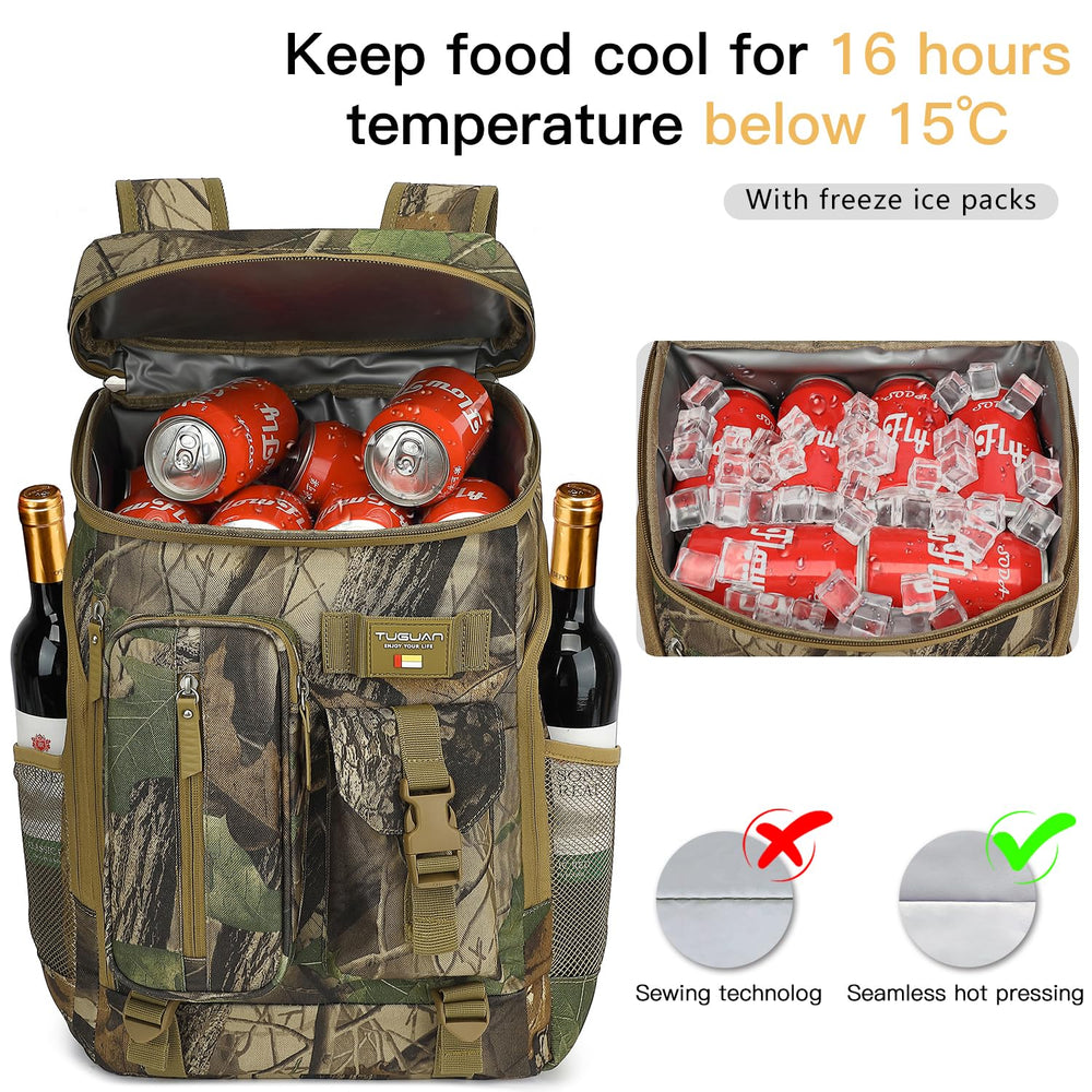 TUGUAN cooler backpack insulated lining emphasizing temperature retention