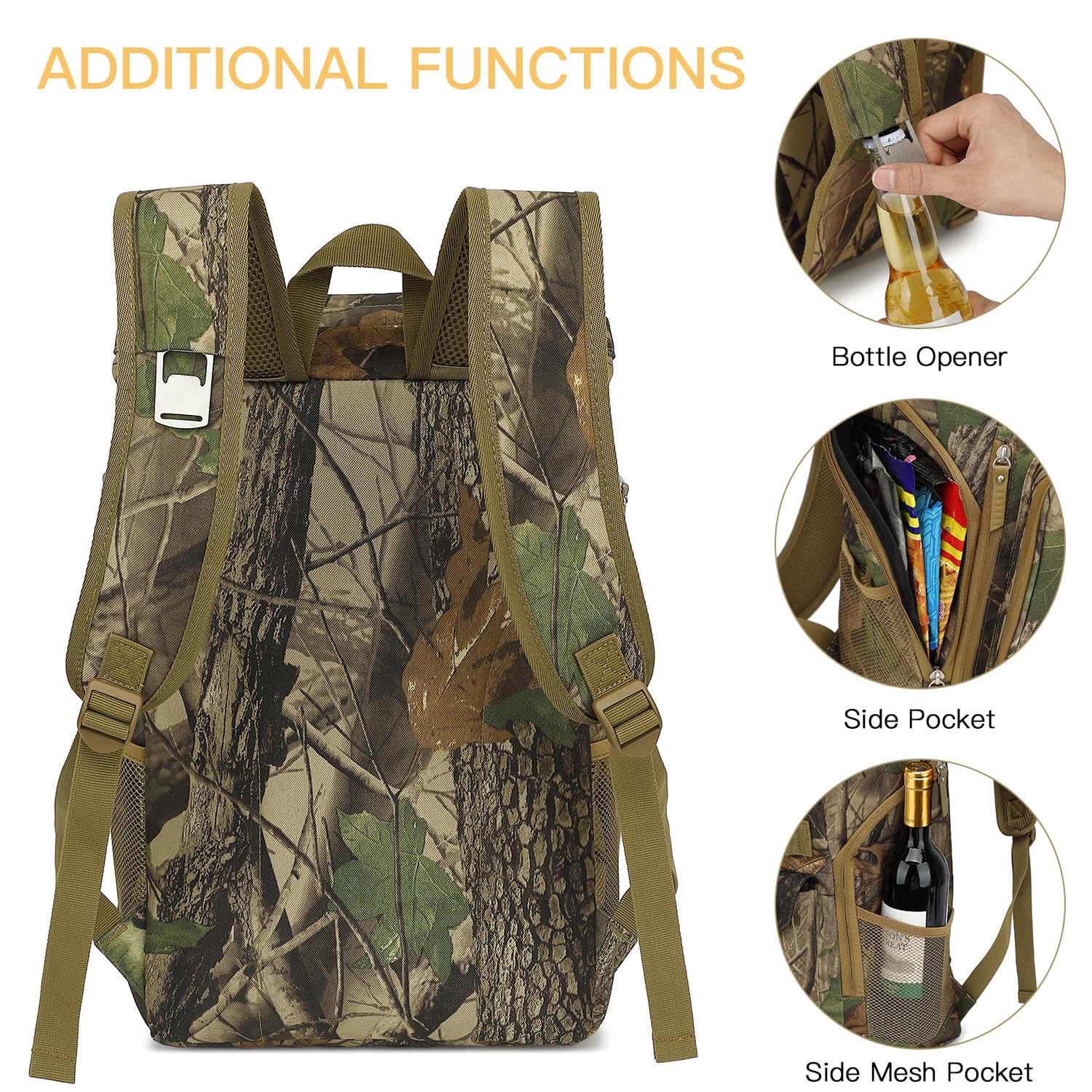 TUGUAN cooler backpack side pocket fits umbrellas or bottles