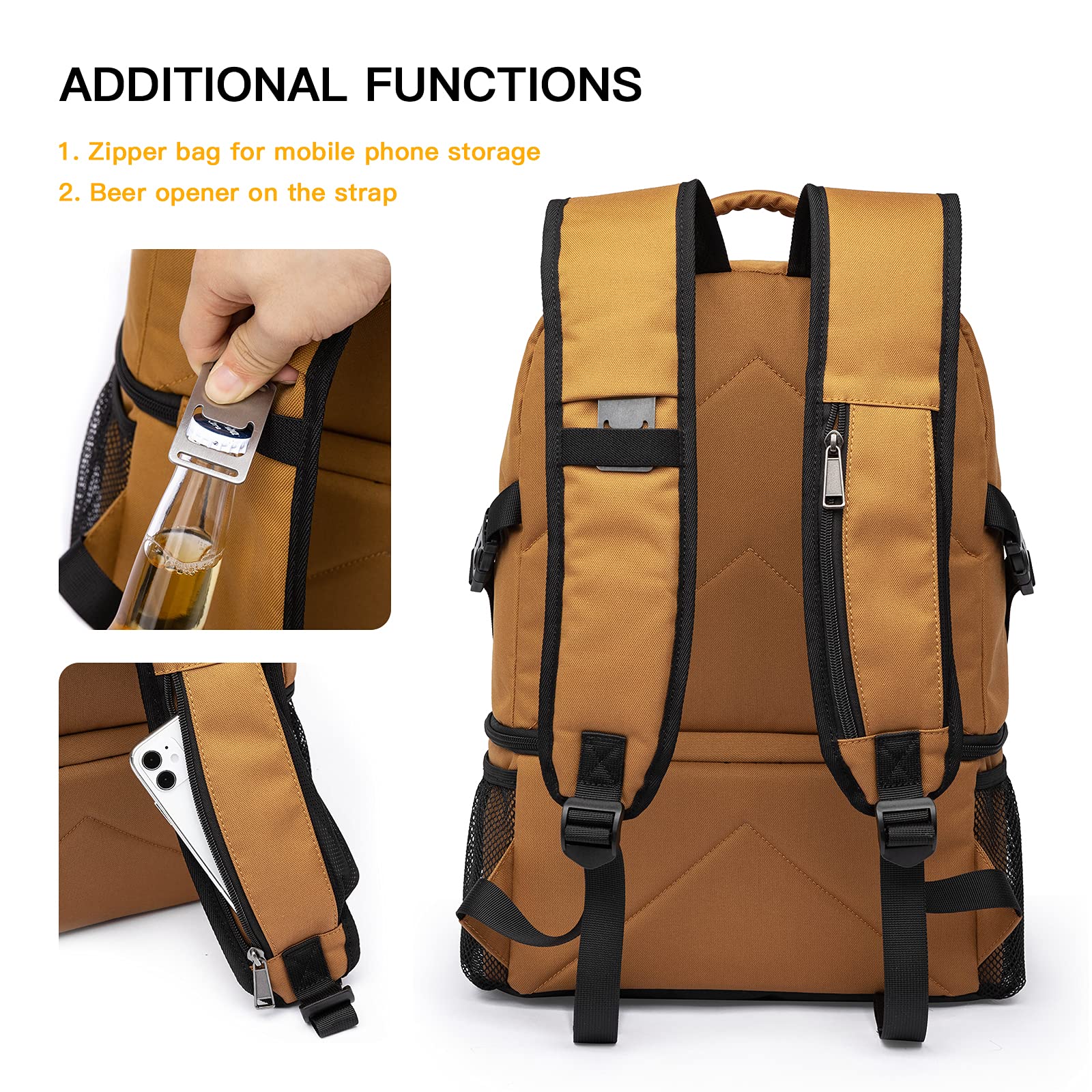 TUGUAN padded shoulder straps highlight all-day carrying comfort.