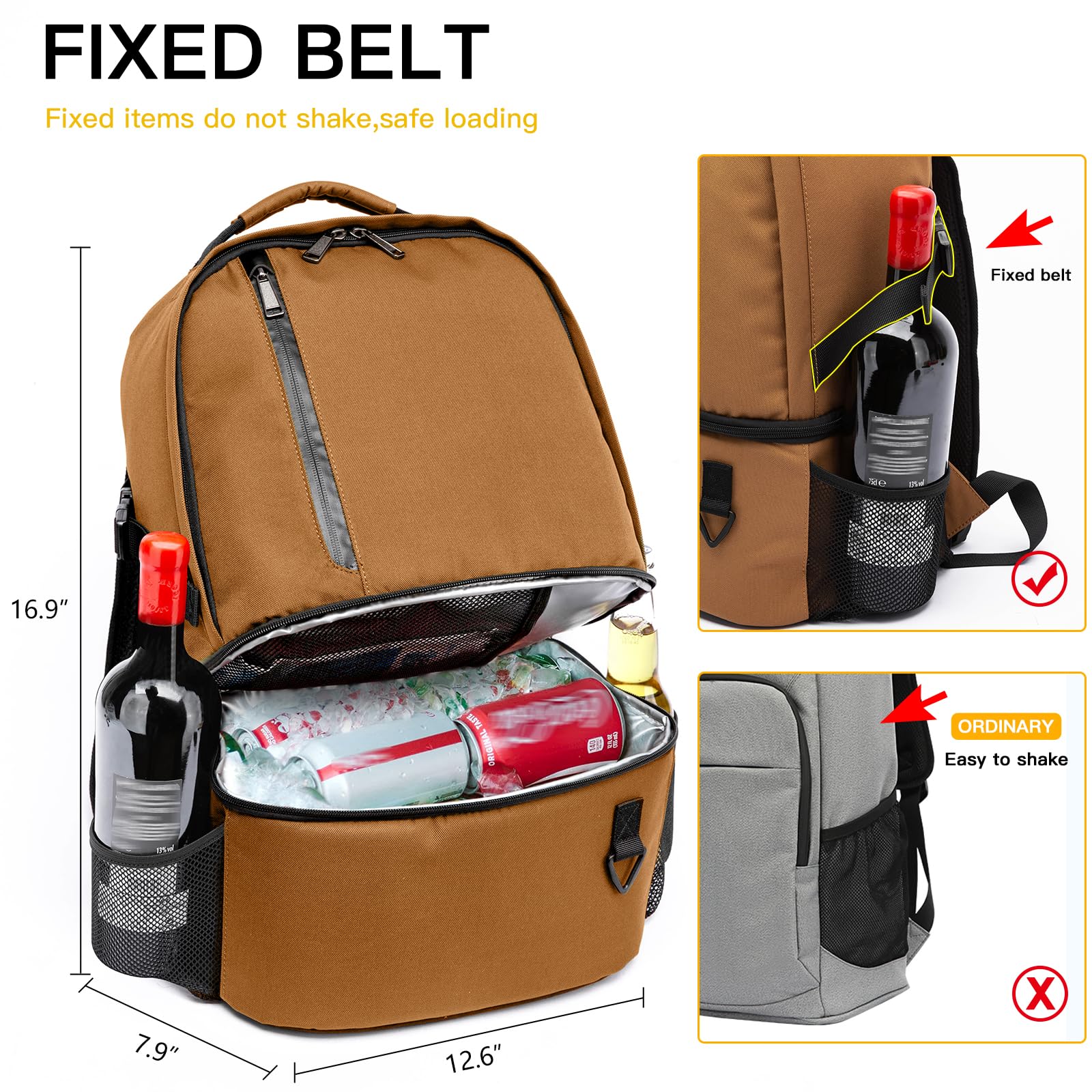 TUGUAN backpack rugged nylon exterior demonstrates waterproof and durable build.