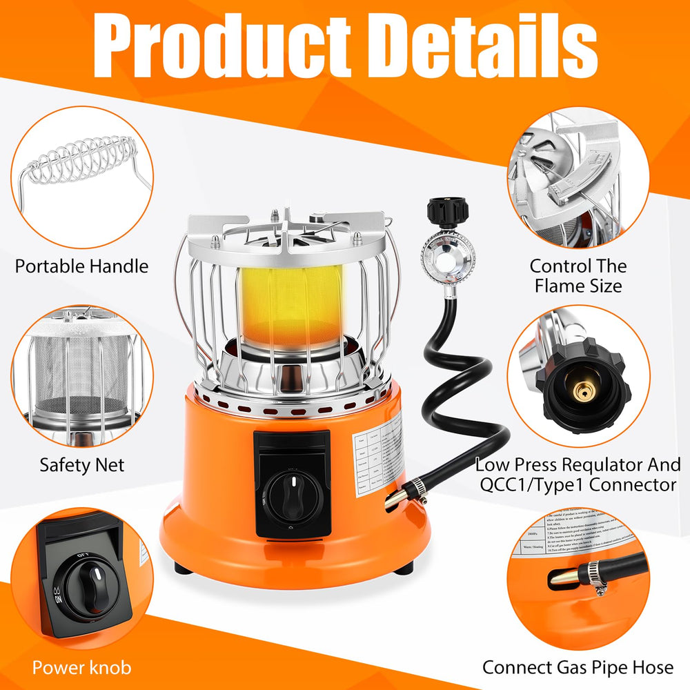 Tujoe 2-in-1 heater-stove cooking setup ready for boiling water outdoors.