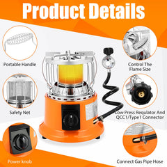 Tujoe 2-in-1 heater-stove cooking setup ready for boiling water outdoors.