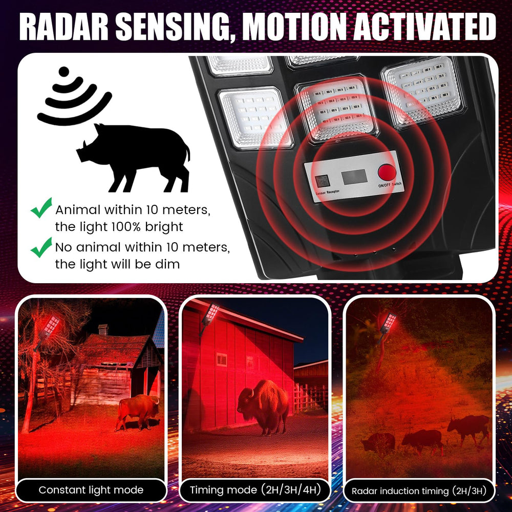 Tujoe solar powered red hunting light for energy-free nights