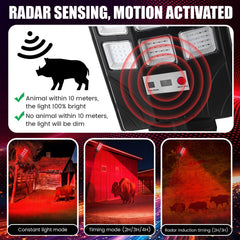 Tujoe solar powered red hunting light for energy-free nights