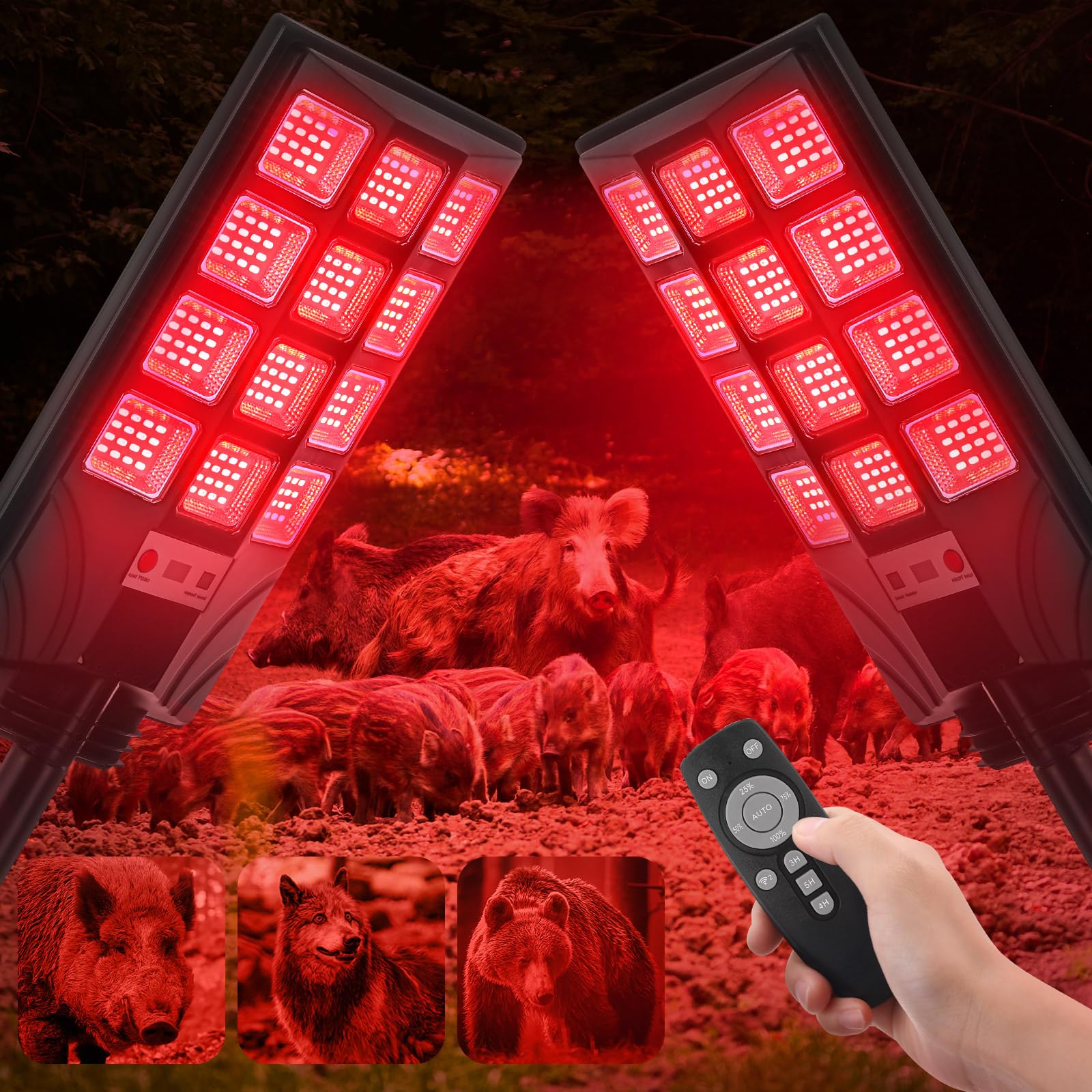 Tujoe two-pack red night hunting lights for clear nocturnal visibility