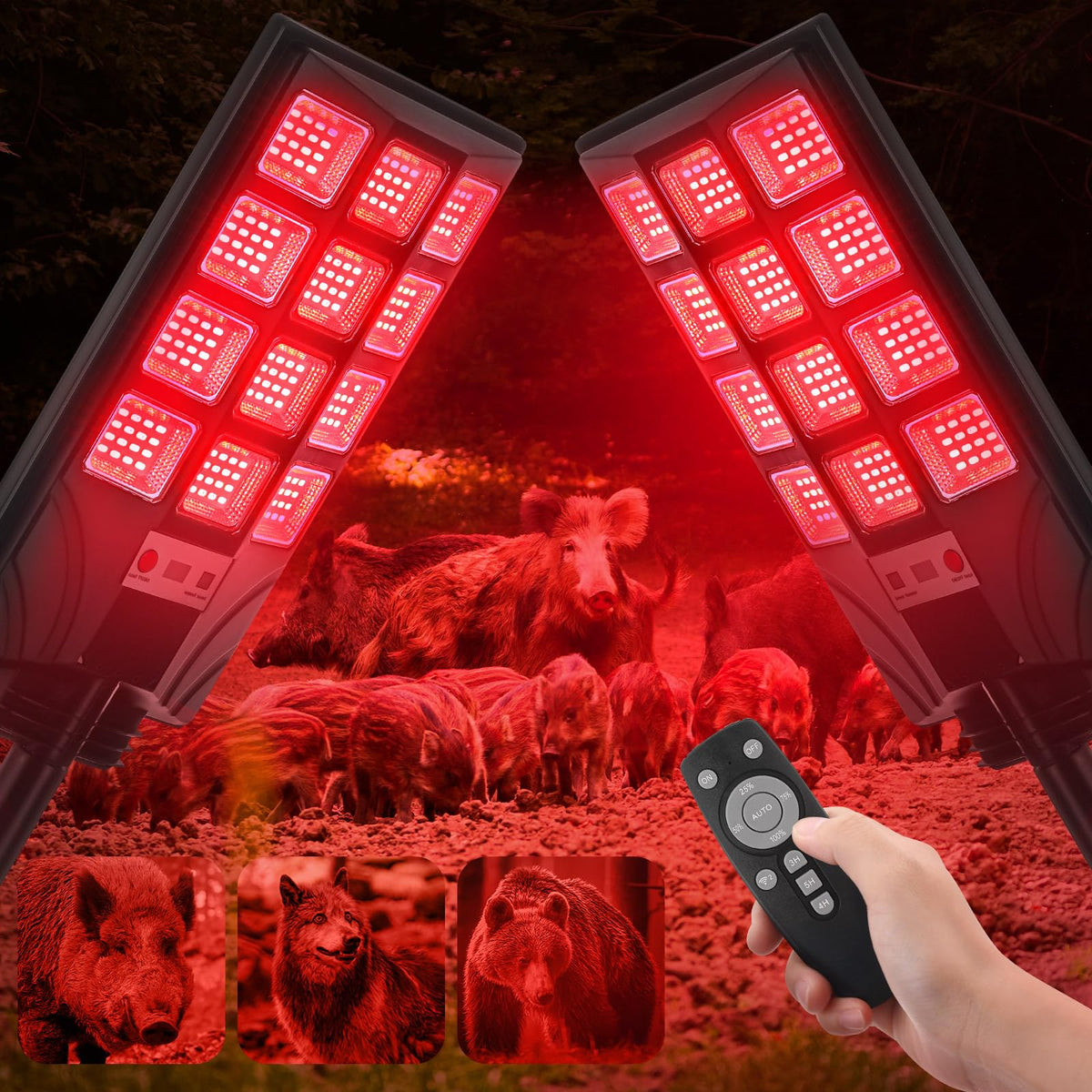 Tujoe two-pack red night hunting lights for clear nocturnal visibility