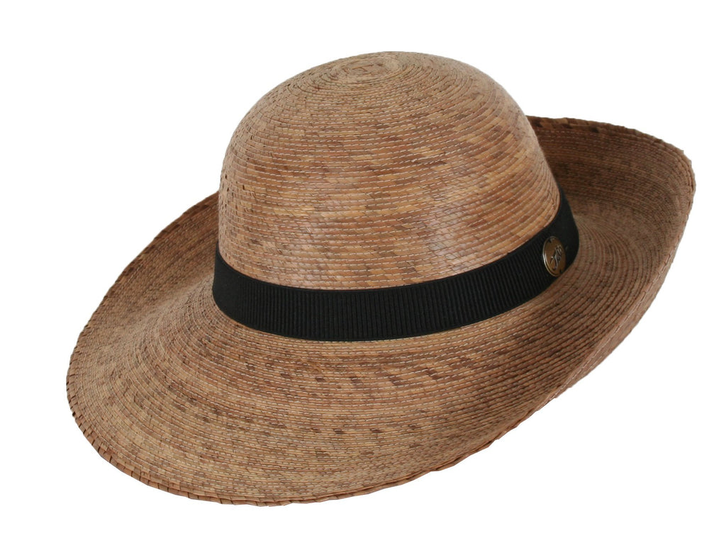 Tula Women's Chloe Medium wide-brim hat in natural palm fiber with UPF 50+ sun protection