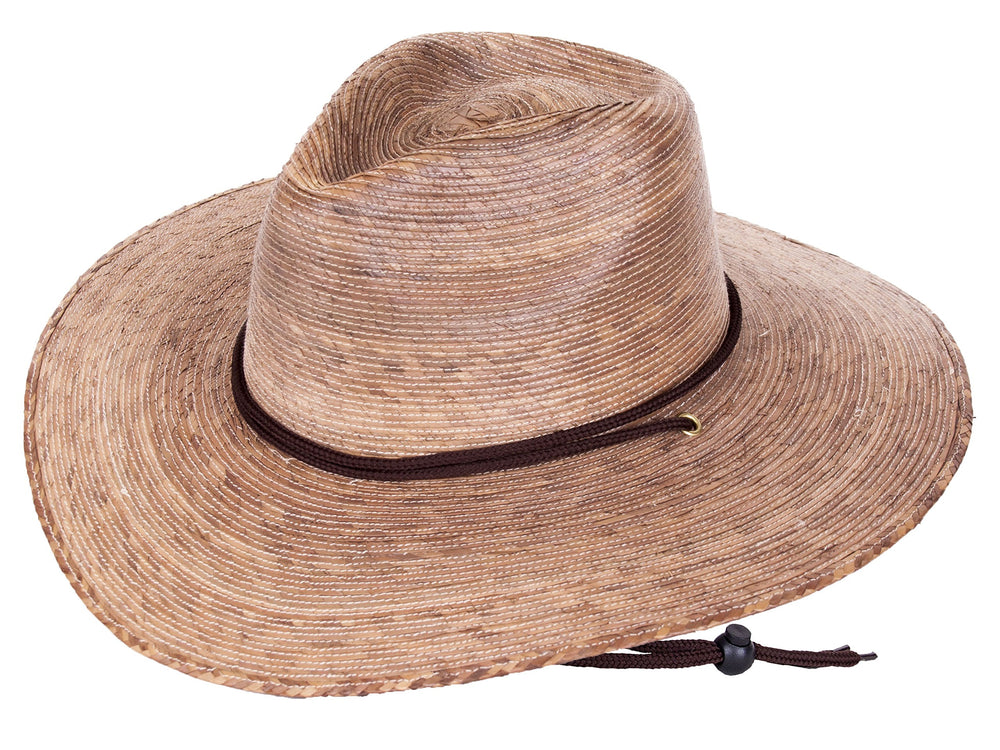 Tula Gardener hat brown L/XL with SSB brim, close-up palm weave