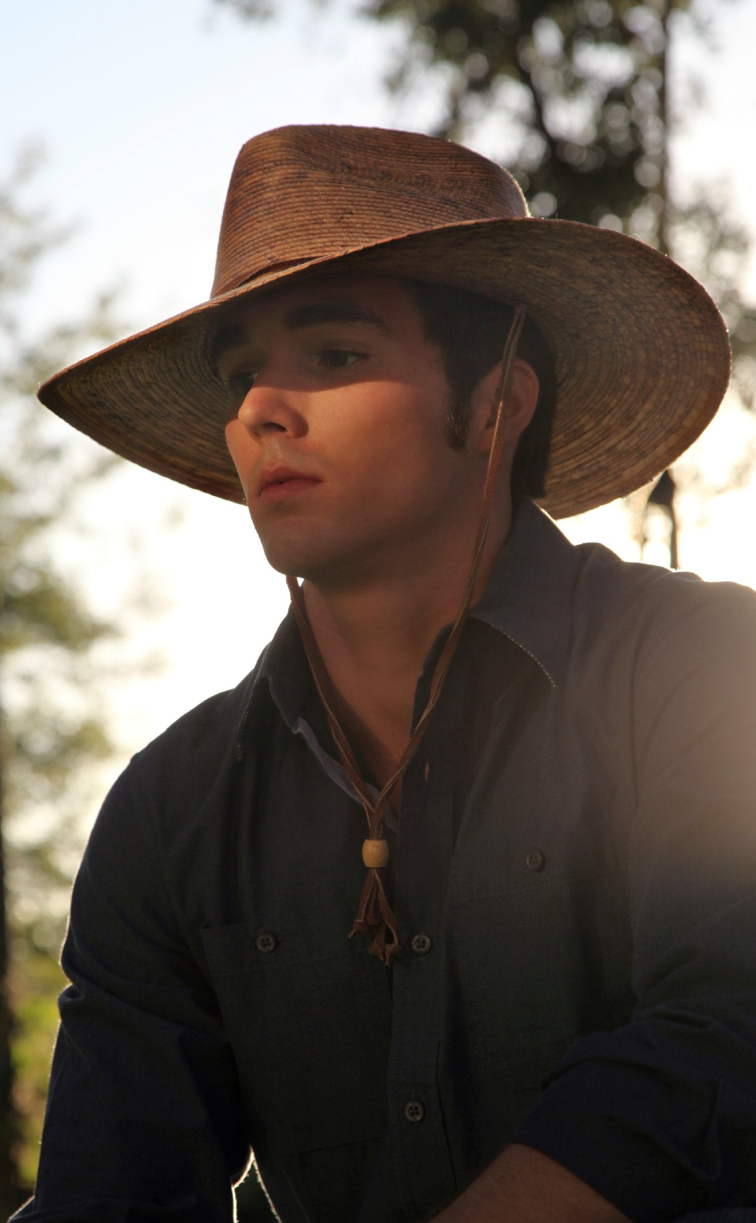 Close-up texture of natural palm fiber weave on Tula Gardener hat