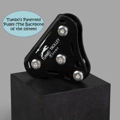 Tumbo Xtreme Tri-Pulley-system provides stable, smooth rides for active larger dogs.