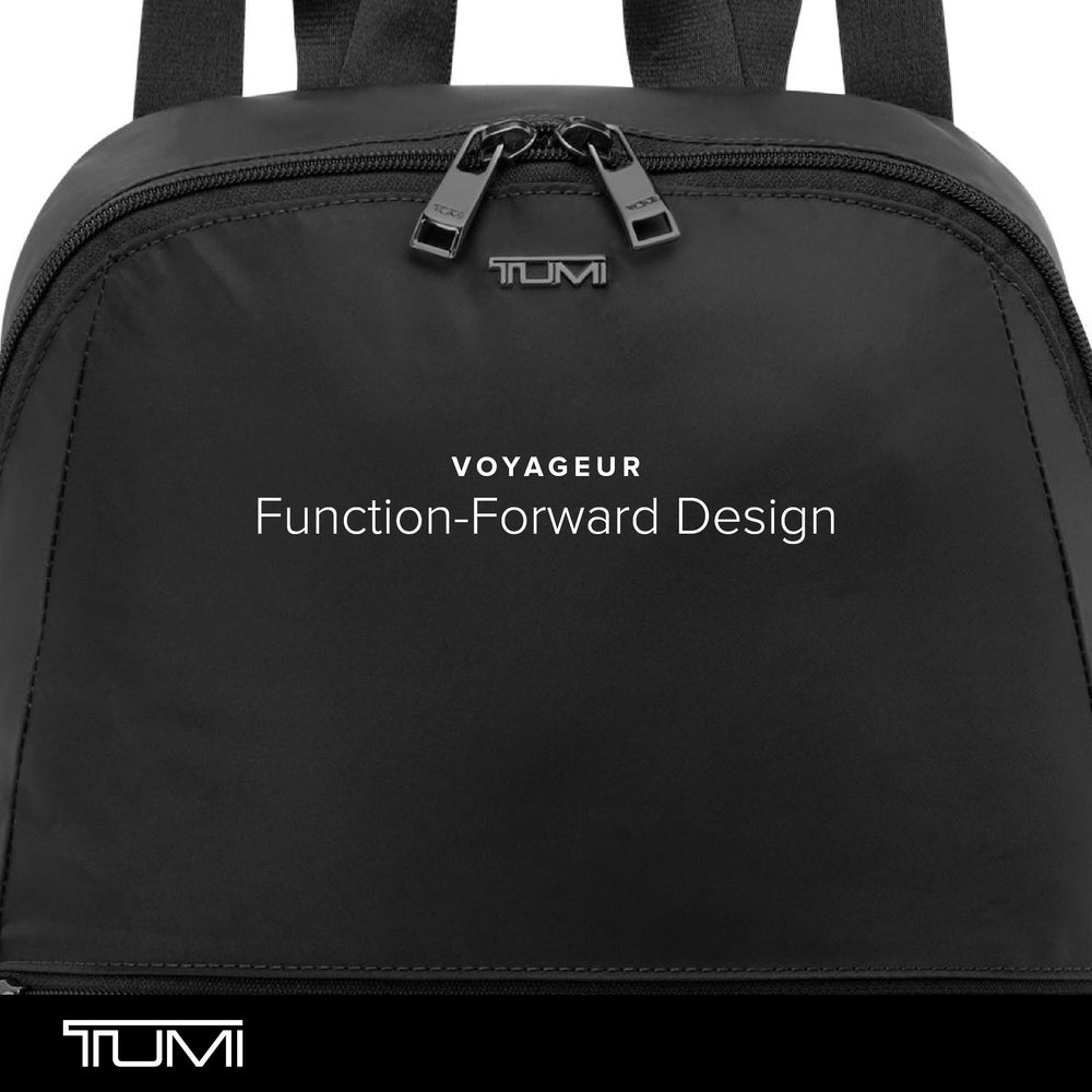 TUMI Just In Case Foldable Backpack Add-a-Bag strap simplifies airport navigation.
