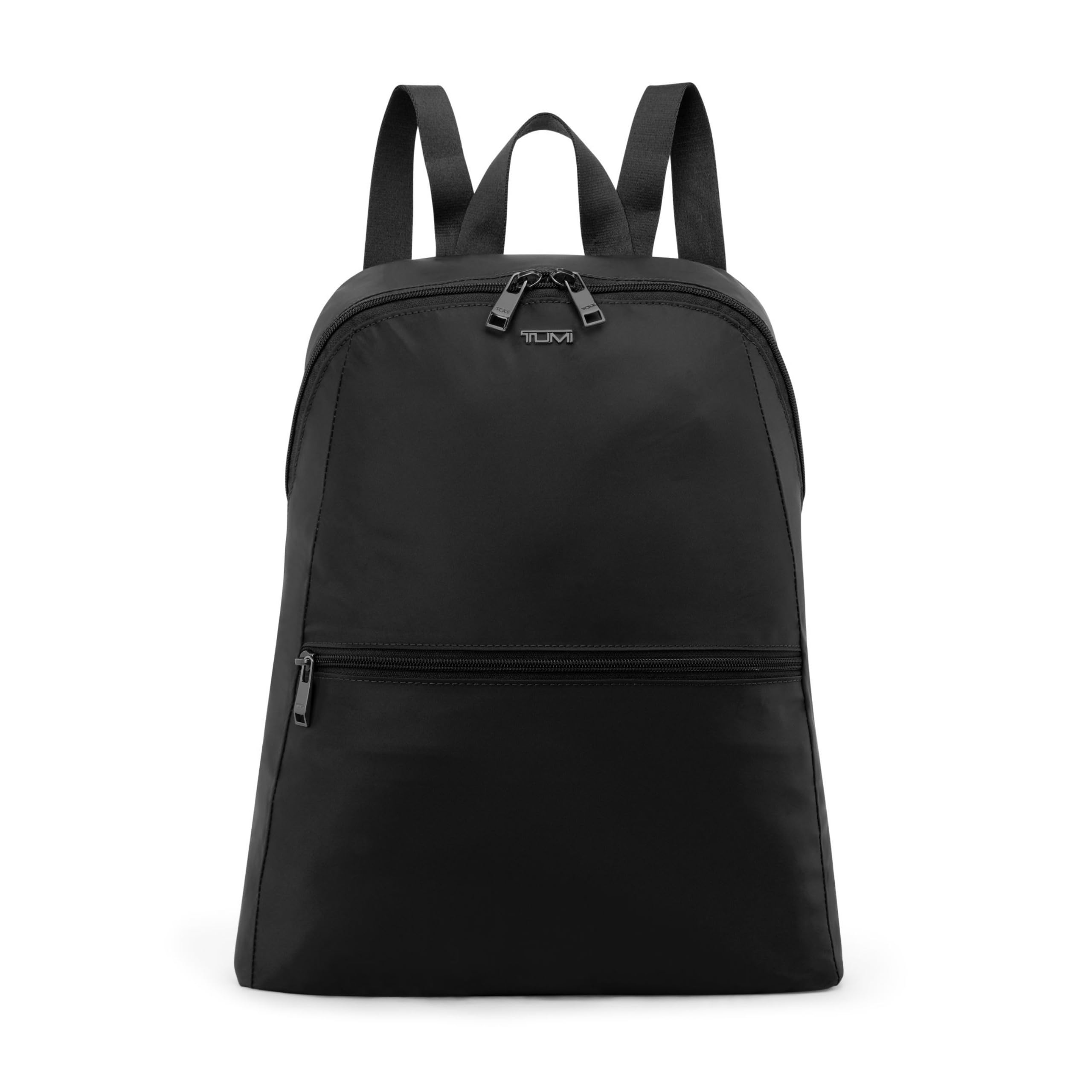 TUMI Just In Case Foldable Backpack folded flat for compact packing and transport.