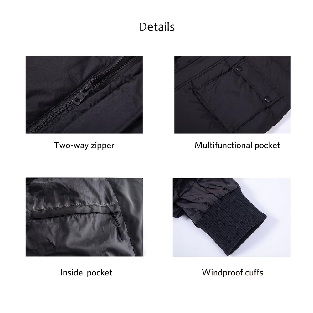 Tumjay puffer coat interior with quilted heat-storage layer for sustained warmth.