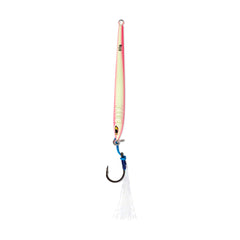 Full view of Tuna Riser Jig 80g in green and pink