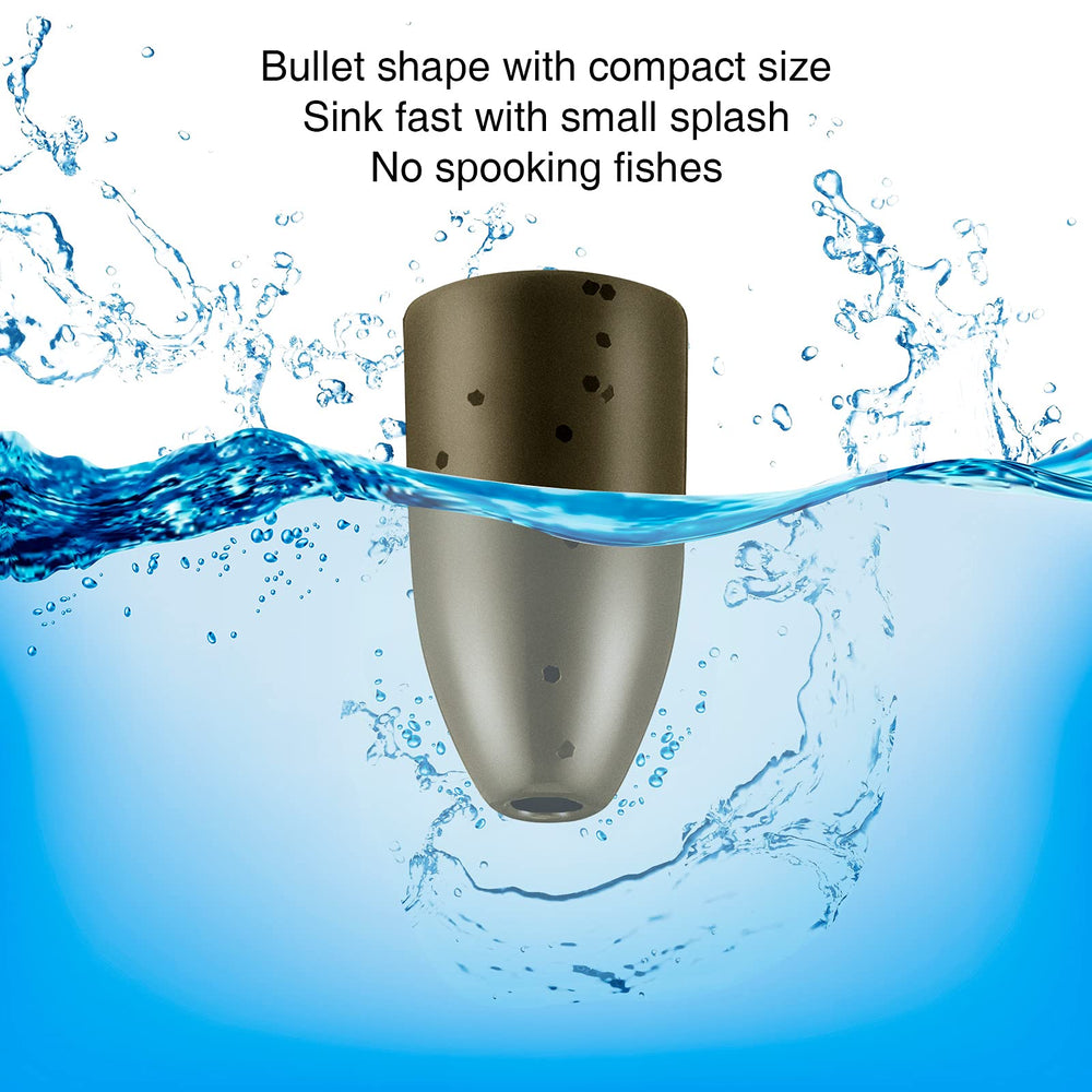 Tungsten weights in sizes 1/8 oz, 1/4 oz, and 3/16 oz