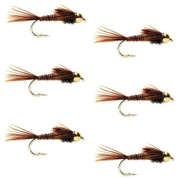 Tungsten bead head pheasant tail nymph fly on size 12 hook