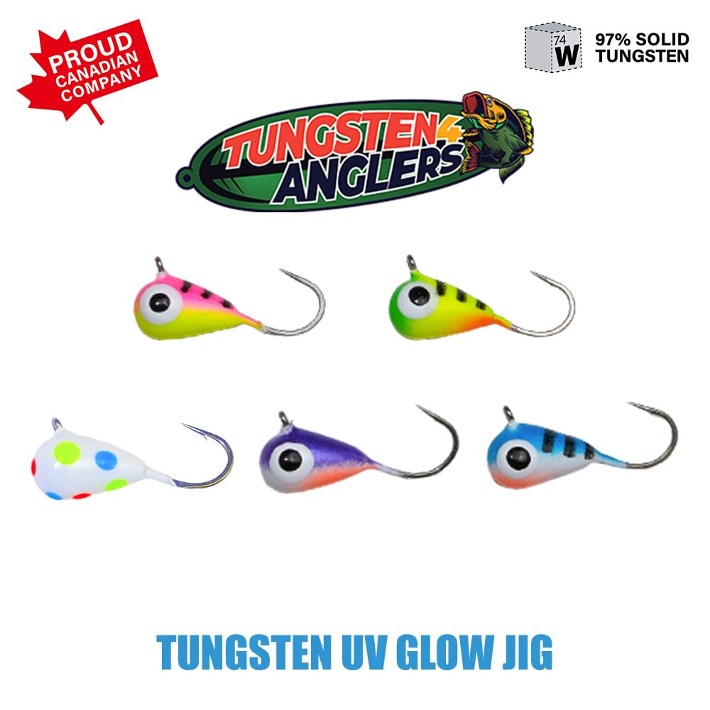 Assorted colors tungsten ice jigs for ice fishing tear drop design