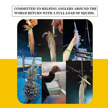 Reusable tackle box and squid jig hooks kit for sea fishing